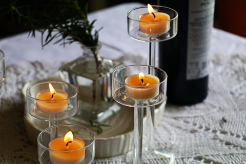 Glass Candle Holders Set Tealight Candle Holder Home Decor Wedding Table Centerpieces Crystal Holder Dinner table setting BATACHARLY