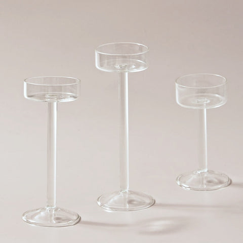 Glass Candle Holders Set Tealight Candle Holder Home Decor Wedding Table Centerpieces Crystal Holder Dinner table setting BATACHARLY