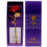 24k Gold Dipped Rose Flower with Stand Eternal Rose Forever Love In Box Birthday Christmas Valentine Day Wedding Gift for Women