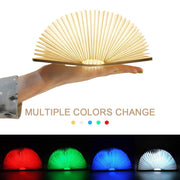 USB Charging Book Light Portable 3 Colors 3D Creative LED Book Night Light Wooden Magnetic Foldable Desk Table Lamp Home Decor