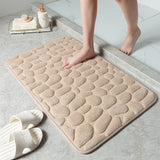 3D Embossed Bathroom Bath Mat Toilet Carpets Entrance Doormat For Shower Room Solid Color Memory Foam Floor Rugs In Bathroom