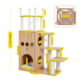 Domestic Delivery Wooden Modern Cat Tower Cat&#39;s Activity Cat Furniture with Removable and Washable Mats for Kitten Large Cats