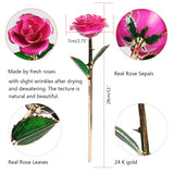 24k Gold Dipped Rose Flower with Stand Eternal Rose Forever Love In Box Birthday Christmas Valentine Day Wedding Gift for Women