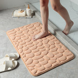 3D Embossed Bathroom Bath Mat Toilet Carpets Entrance Doormat For Shower Room Solid Color Memory Foam Floor Rugs In Bathroom