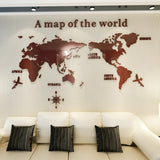 World Map 3D Acrylic Wall Stickers Large DIY Crystal Mirror Stickers for Office Sofa TV Background Wall Decorative Stickers