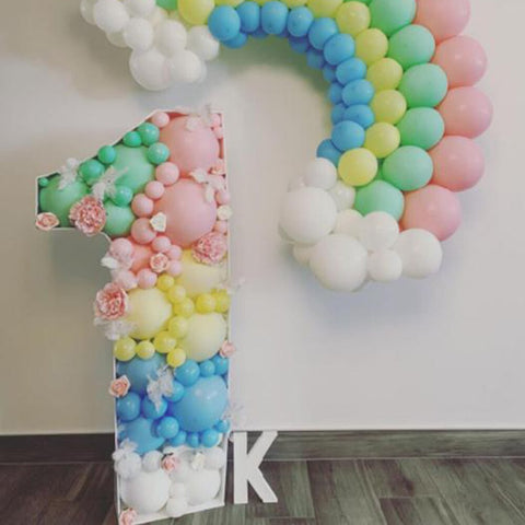 73cm Big Number Frame Stand Balloon Filling Box DIY Baby Shower Birthday Letter Alphabet Mosaic Anniversary Wedding Decoration