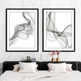 Minimalist Black White Abstract Wavy Lines Poster Canvas Prints Paintings Interior Wall Art Pictures for Living Room Home Decor