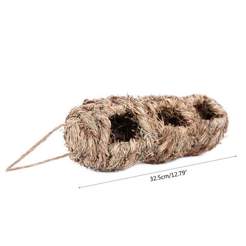 Hand-Woven Bird House Natural Grass Bird Nest Shelter Hut Small Bird Hideaway Outside Sparrows Hanging Parrot Nest Houses Pet B BATACHARLY