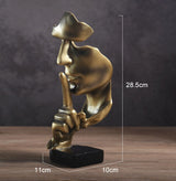 Silence Is A Gold Figure Abstract Crafts Ornaments Living Room TV Cabinet Wine Cabinet Home Resin Crafts Home Decoration