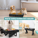 HOOPET Dog Double Bowls with Stand Adjustable Height Pet Feeding Dish Bowl Medium Big Dog Elevated Food Water Feeder Lift Table