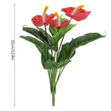 Hot 1PC 12-head Artificial Anthurium Flower Floral Decor Home Office Plastic Fake Flower Ornament