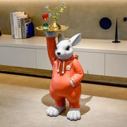 Home Decor Sculptures & Figurines Decoration Accessories Rabbit Tray Floor Ornaments Living Room Bedroom Resin Animal Statues