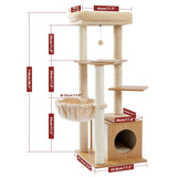 Domestic Delivery Wooden Modern Cat Tower Cat&#39;s Activity Cat Furniture with Removable and Washable Mats for Kitten Large Cats