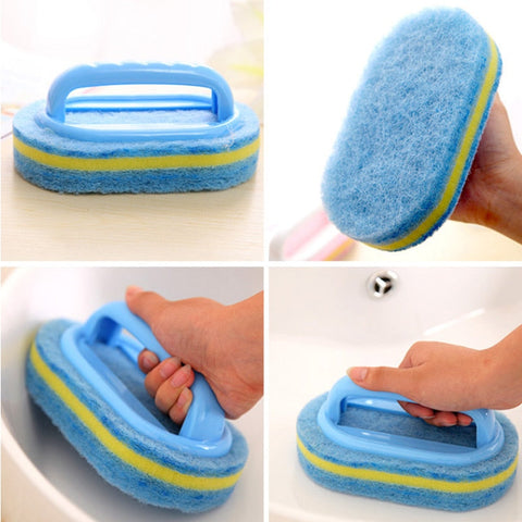 Kitchen Cleaning Bathroom Toilet Kitchen Glass Wall Cleaning Bath Brush Handle Sponge Bath BottomBathtub Ceramic Cleaning Tools BATACHARLY