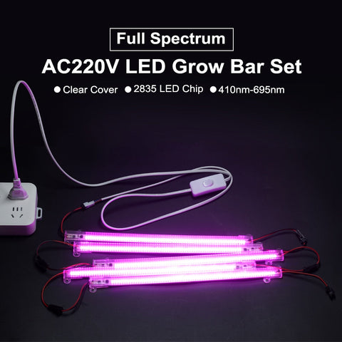 LED Grow Light 220V Full Spectrum LED Bar Lamp for Plants High Luminous Efficiency 8W 50/30cm for Grow Tent Greenhouses Flowers BATACHARLY