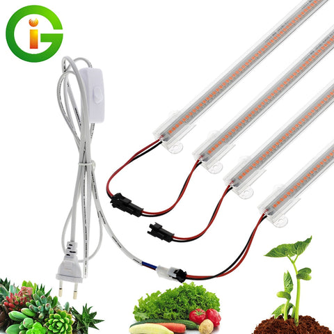 LED Grow Light 220V Full Spectrum LED Bar Lamp for Plants High Luminous Efficiency 8W 50/30cm for Grow Tent Greenhouses Flowers BATACHARLY