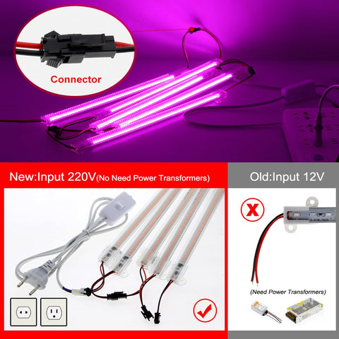 LED Grow Light 220V Full Spectrum LED Bar Lamp for Plants High Luminous Efficiency 8W 50/30cm for Grow Tent Greenhouses Flowers BATACHARLY