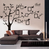 Large 250*180cm/99*71in Black 3D DIY Photo Tree PVC Wall Decals/Adhesive Family Wall Stickers Mural Art Home Decor Free Shipping BATACHARLY