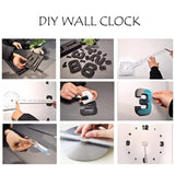 Large 3D Wall Clock DIY Creative Mirror Surface Wall Decorative Sticker Watch 130cm Frameless for Home School Office Living Room BATACHARLY