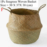 LuanQI Wicker Basket Toy Organizer Folding Rattan Seagrass Storage Basket Laundry Woven Basket Plant Flower Pot For Home Garden BATACHARLY