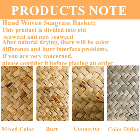 LuanQI Wicker Basket Toy Organizer Folding Rattan Seagrass Storage Basket Laundry Woven Basket Plant Flower Pot For Home Garden BATACHARLY