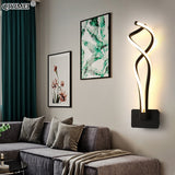 Modern Minimalist Wall Lamps Living Room Bedroom Bedside Luster AC90V-260V LED Indoor black white Lamp Aisle Lighting decoration BATACHARLY