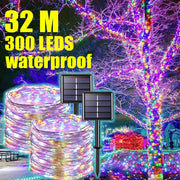New Year Solar Lamp LED Outdoor 7M/12M/22M/32M String Lights Fairy Waterproof For Holiday Christmas Party Garlands Garden  Decor BATACHARLY