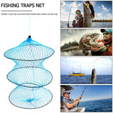Outdoor 3-Layer Fishing Trap Net Lightweight Nylon Fish Crab Guard Mesh Net Portable Fish Network Fishing Accessories BATACHARLY