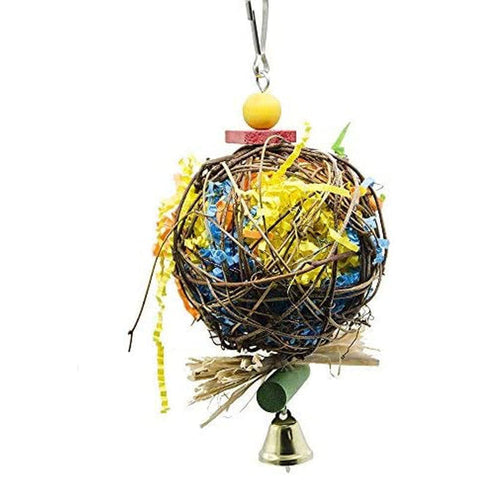Pet Chewing Toy Parrot Bird Biting Toy Bird Branch Rattan Balls Cages Cockatoo Parakeet  Swing Playing Toy Birdcage BATACHARLY
