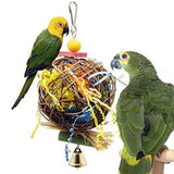 Pet Chewing Toy Parrot Bird Biting Toy Bird Branch Rattan Balls Cages Cockatoo Parakeet  Swing Playing Toy Birdcage BATACHARLY