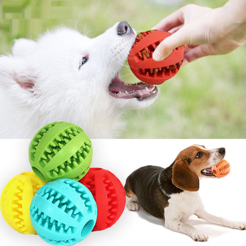 Pet Dog Toy Interactive Rubber Balls for Small Large Dogs Puppy Cat Chewing Toys Pet Tooth Cleaning Indestructible Dog Food Ball BATACHARLY