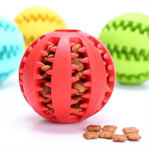 Pet Dog Toy Interactive Rubber Balls for Small Large Dogs Puppy Cat Chewing Toys Pet Tooth Cleaning Indestructible Dog Food Ball BATACHARLY