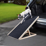 Portable Dog Car Step Stairs Ramp Ladder Support Up To 110lb Non-Slip Carpet Surface Adjustable Heights Pets Ramp For Dogs Cats BATACHARLY