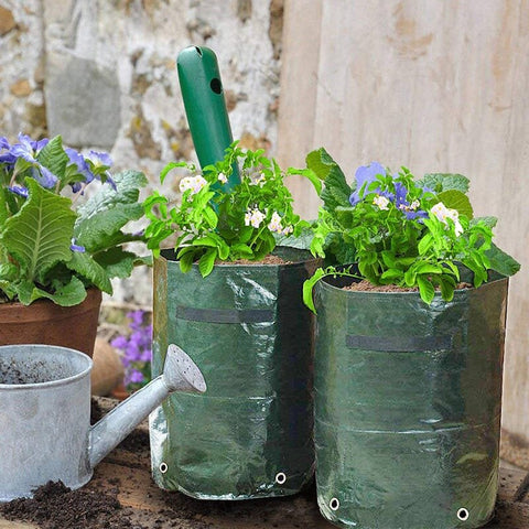 Potato Grow Bag PE Vegetable Grow Bags with Handle Thickened Growing Bag Vegetable Onion Plant Bag Outdoor Garden Pots BATACHARLY