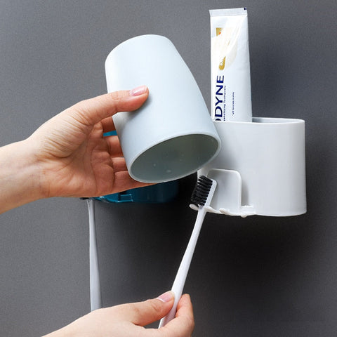 Punch-Free Toothbrush Holder Toilet Bathroom Suction Wall Hanging Toothpaste Storage Box Toothbrush Rack Shlfe Bathroom Supplies BATACHARLY