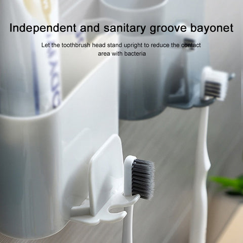Punch-Free Toothbrush Holder Toilet Bathroom Suction Wall Hanging Toothpaste Storage Box Toothbrush Rack Shlfe Bathroom Supplies BATACHARLY