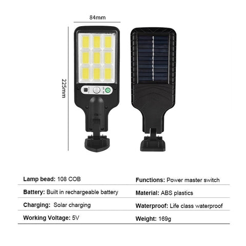 Royalulu Solar Street Light Outdoor Wall Lamp Waterproof 3 Modes PIR Motion Sensor Garden Patio Porch Garage Security Lighting BATACHARLY