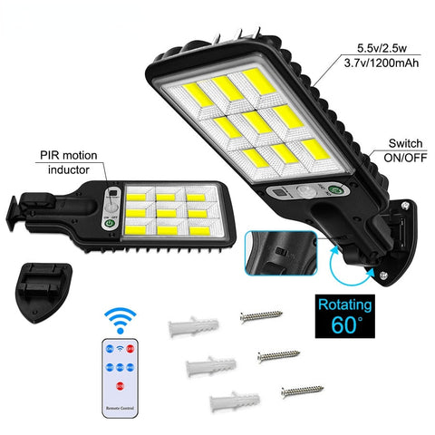 Royalulu Solar Street Light Outdoor Wall Lamp Waterproof 3 Modes PIR Motion Sensor Garden Patio Porch Garage Security Lighting BATACHARLY