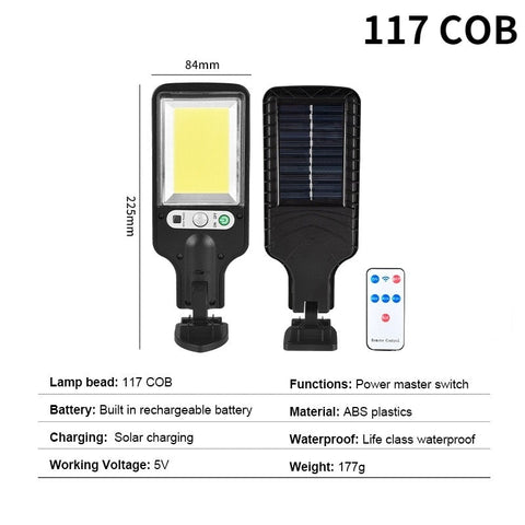 Royalulu Solar Street Light Outdoor Wall Lamp Waterproof 3 Modes PIR Motion Sensor Garden Patio Porch Garage Security Lighting BATACHARLY