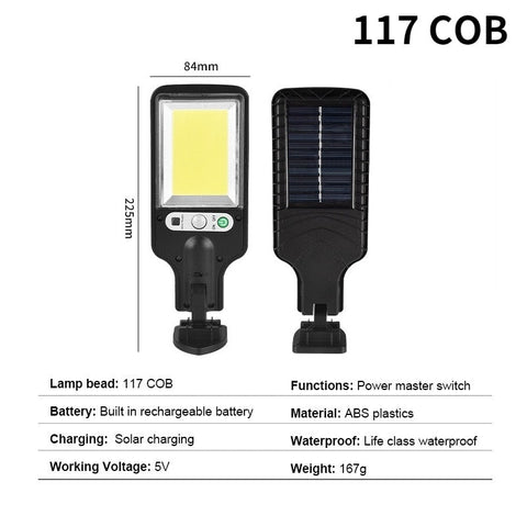 Royalulu Solar Street Light Outdoor Wall Lamp Waterproof 3 Modes PIR Motion Sensor Garden Patio Porch Garage Security Lighting BATACHARLY