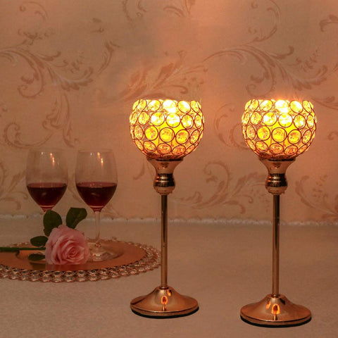 Golden Silver Crystal Wishing Candlestick Table Center Decoration Wedding Table Candle Candlestick Christmas Housewarming Gift
