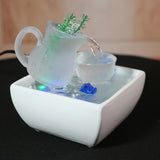 Desktop Water Ornaments Usb Mini Fountain Ceramic Glass Porch Bedroom Small Circulating Water Creative Decoration