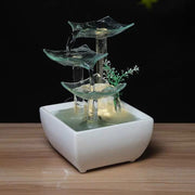 Desktop Water Ornaments Usb Mini Fountain Ceramic Glass Porch Bedroom Small Circulating Water Creative Decoration