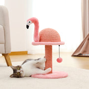 Animal Shaped Cat Scratching Post Flamingos Cute Cat Tree Tower with Sisal Rope for Indoor Cats House Furniture Climbing Frame