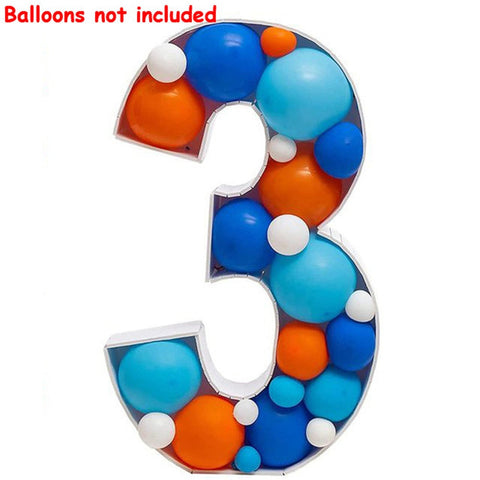 73cm Big Number Frame Stand Balloon Filling Box DIY Baby Shower Birthday Letter Alphabet Mosaic Anniversary Wedding Decoration