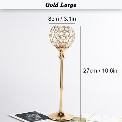 Golden Silver Crystal Wishing Candlestick Table Center Decoration Wedding Table Candle Candlestick Christmas Housewarming Gift