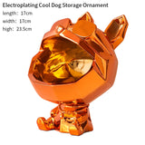 Cool Dog Figurine Big Mouth Dog  Storage Box Home Decoration Ornamental Resin Art Sculpture Figurines Home Decor Gift Decorative