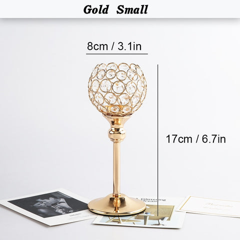 Golden Silver Crystal Wishing Candlestick Table Center Decoration Wedding Table Candle Candlestick Christmas Housewarming Gift