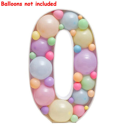 73cm Big Number Frame Stand Balloon Filling Box DIY Baby Shower Birthday Letter Alphabet Mosaic Anniversary Wedding Decoration