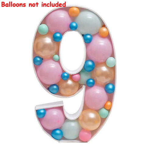 73cm Big Number Frame Stand Balloon Filling Box DIY Baby Shower Birthday Letter Alphabet Mosaic Anniversary Wedding Decoration